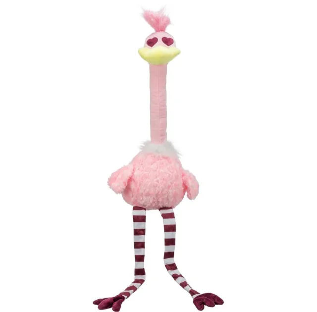 Іграшка Trixie Valentine's Ostrich для собак, страус, плюш, зі звуком, 90 см, рожевий