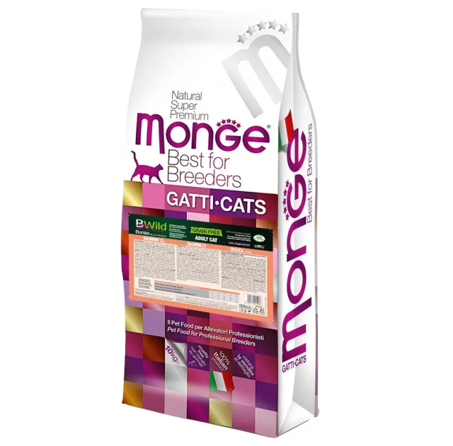 Сухой корм Monge Cat Bwild Grain Free для кошек, лосось 10 кг