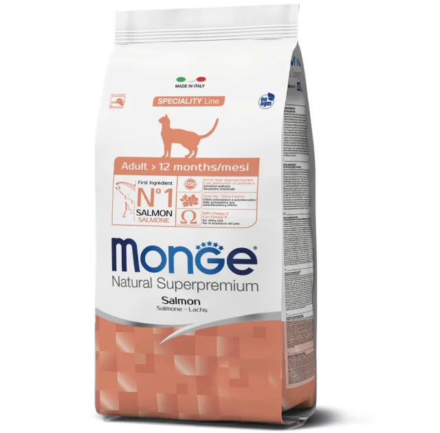 Сухой корм Monge Cat Adult для взрослых кошек, с лососем, 5 кг