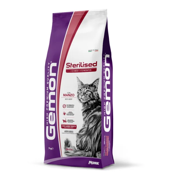 Сухий корм Gemon Cat Sterilised для дорослих стерилізованих кішок, з яловичиною, 7 кг