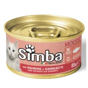 Влажный корм Monge Simba Cat Wet для кошек, с лососем и креветками, 85 г