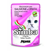 Влажный корм Monge Simba Cat Wet для кошек, с лососем и доре, 100 г