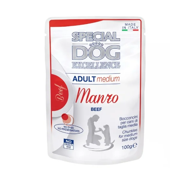 Вологий корм Monge SDE Dog Wet Medium Adult для дорослих собак середніх порід, з яловичиною, 100 г
