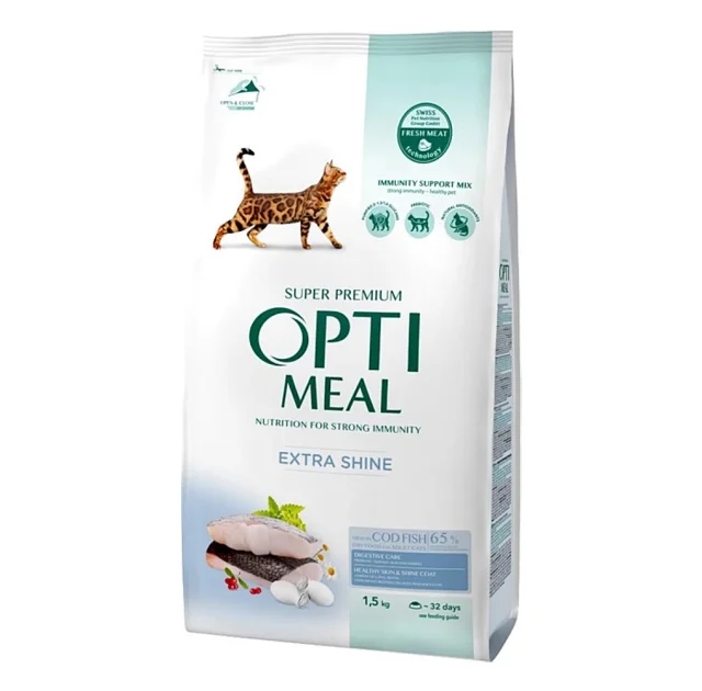 Сухой корм Optimeal для кошек, с высоким содержанием трески,1.5 кг