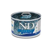 Вологий корм Farmina N&D Grain OCEAN SALMON & COD ADULT MINI для собак дрібних порід, з лососем і тріскою, 140 г