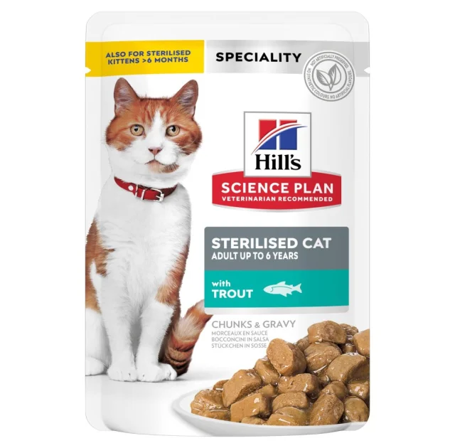 Влажный корм Hill's Science Plan Sterilised Cat Trout для стерилизованных кошек, с форелью, 85 г