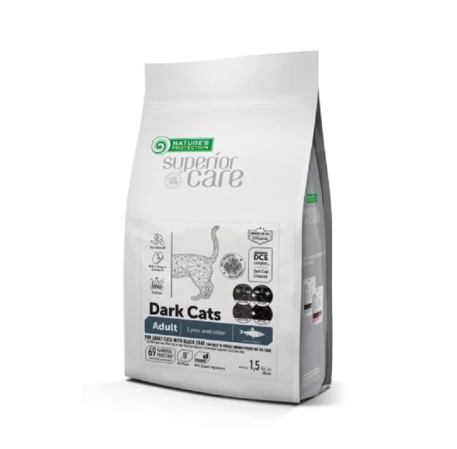 Cухий корм Nature's Protection Superior Care Dark Cats Herring Adult для котів з темною шерстю, оселедець, 1.5 кг