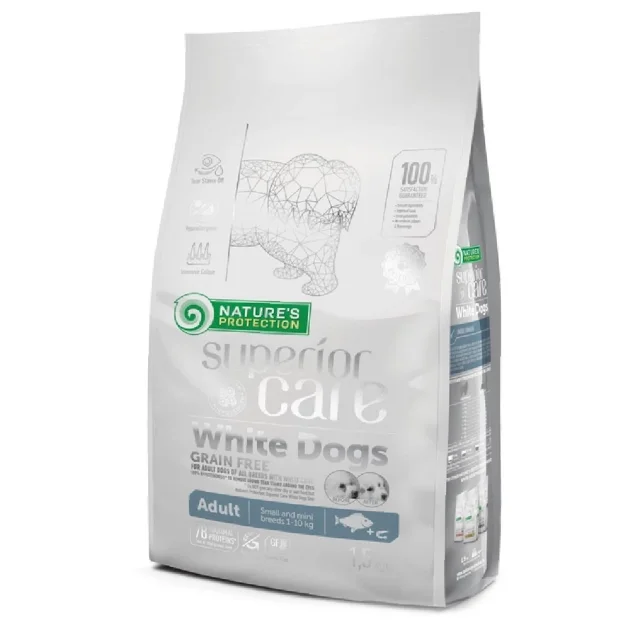 Cухой корм Nature's Protection Superior Care White Cats Herring Adult для кошек с белой шерстью, сельдь, 1.5 кг
