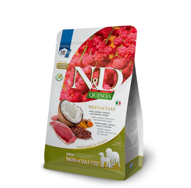 Сухой корм Farmina N&D диетическое питание для собак, при пищевой аллергии с уткой, киноа, кокос и куркума, 7 кг