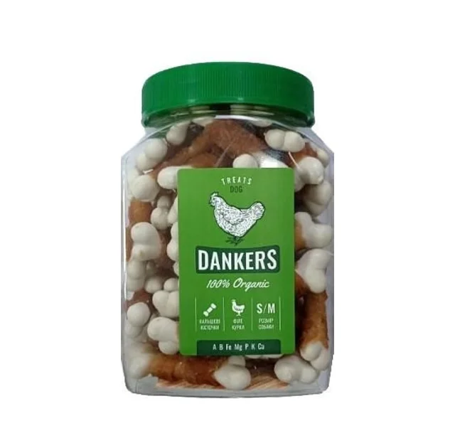 Лакомства для собак Dankers кальциевые косточки, с куриным филе, 500 г