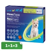 Акція 1+1=3! Таблетки Boehringer Ingelheim NexGard Spectra проти паразитів для собак M, 7.5-15 кг