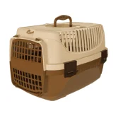 Переноска Irak Plast PT-105 для котів та собак, коричнево-бежева, 55×36,5×33 см