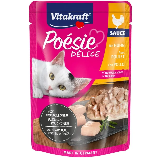 Вологий корм Vitakraft Poesie Delice для котів, з куркою, в соусі, 85 г