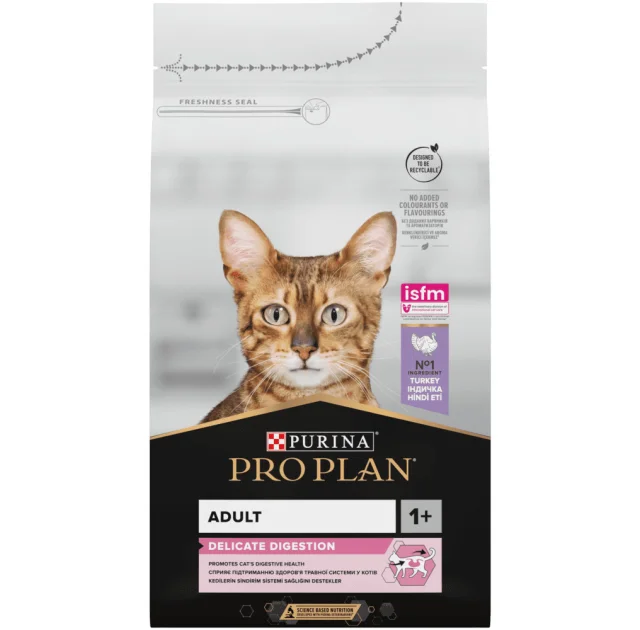 Сухой корм Purina Pro Plan Cat Delicate для кошек с чувствительным пищеварением, с индейкой, 14 кг