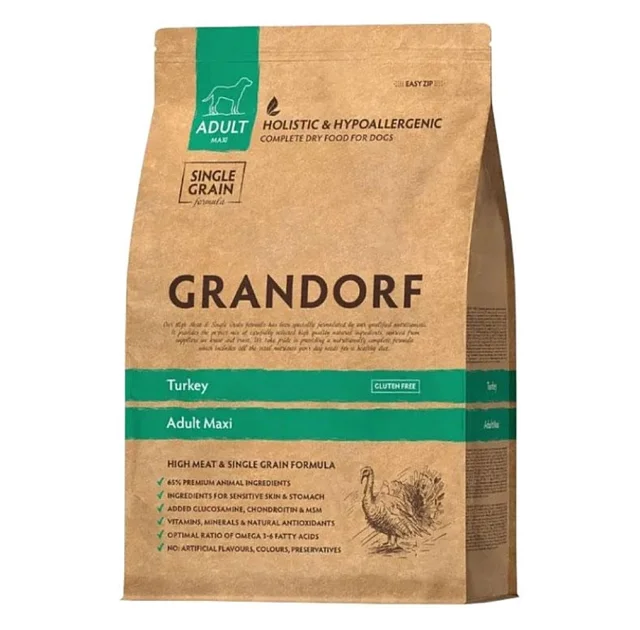 Сухий корм Grandorf Dog Adult Maxi Turkey для дорослих собак великих порід від 1 року,  з індичкою,  10 кг