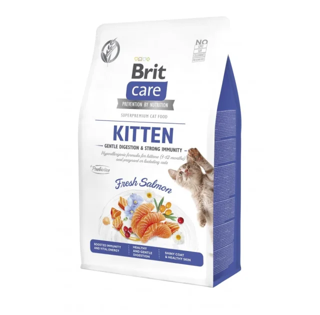 Сухой корм Brit Care Cat GF Kitten Digestion Immunity для котят лосось, 400 г