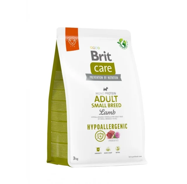 Сухий корм Brit Care Hypoallergenic Adult Small Breed для собак малих порід, ягня, 3 кг