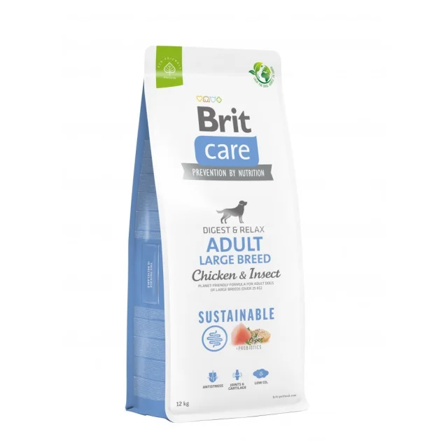 Сухий корм Brit Care Sustainable Adult Large Breed для собак, великих порід, курка і комахи, 12 кг