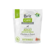Сухий корм Brit Care Sustainable Adult Medium Breed для собак, середніх порід, курка і комахи, 1 кг