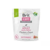 Сухий корм Brit Care Sustainable Adult Small Breed для собак малих порід, курка і комахи, 1 кг
