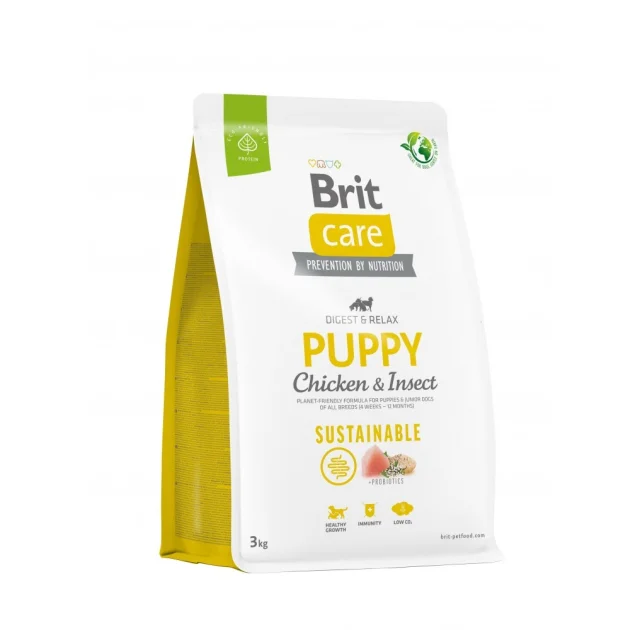 Сухий корм Brit Care Sustainable Puppy для цуценят, курка і комахи, 3 кг