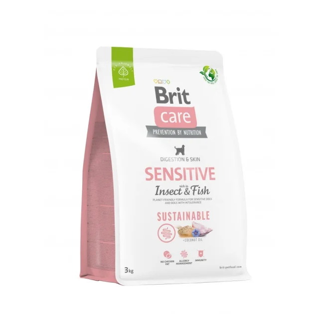 Сухий корм Brit Care Sustainable Sensitiveдля собак з чутливим травленням, комахи і риба, 3 кг