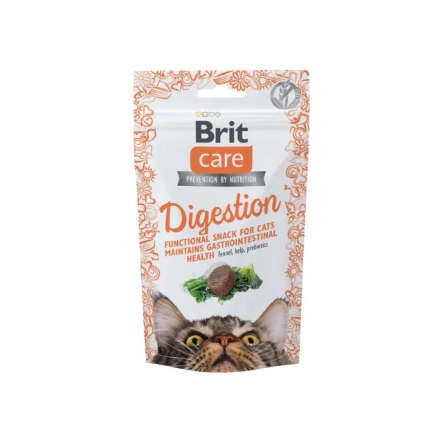 Лакомство Brit Care Functional Snack Digestion для кошек полувлажные для пищеварения, 50 г