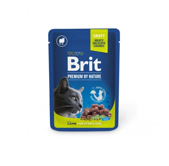 Влажный корм Brit Premium Lamb for Sterilised для стерилизованных кошек, ягненок 100 г