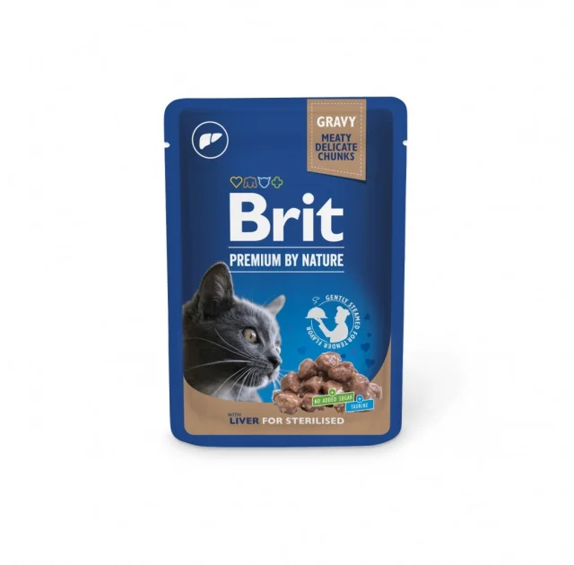 Влажный корм Brit Premium Sterilised Plate для стерилизованных кошек, цена за упаковку 12 шт х 100 г