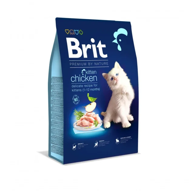 Сухой корм Brit Premium Kitten Chicken для котят, курица, 8 кг