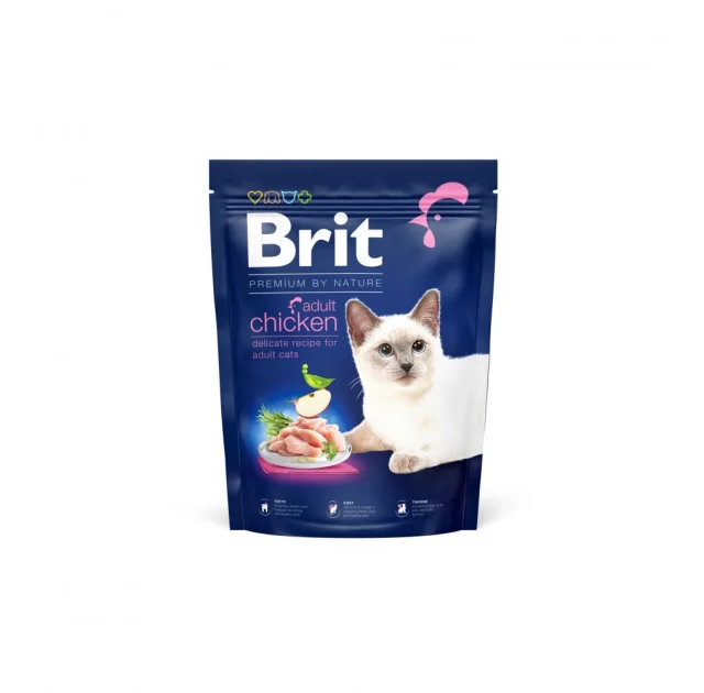 Сухой корм Brit Premium Cat Nature Adult Chicken для кошек, с курицей, 300 г