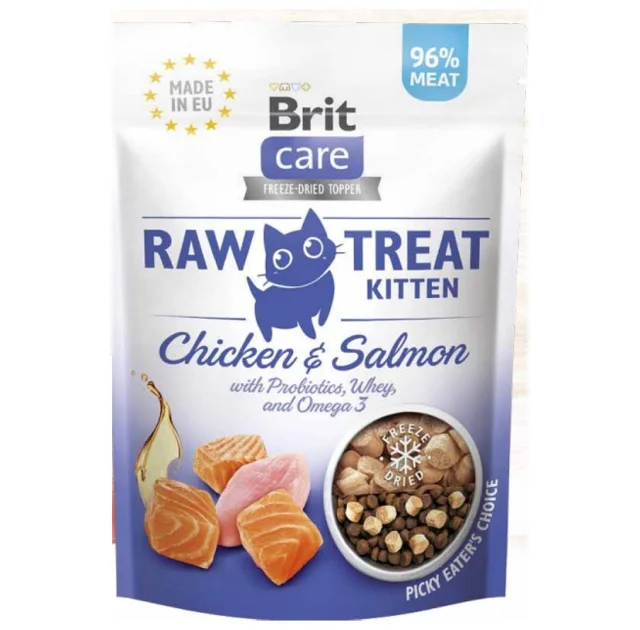 Лакомство Brit Raw Treat Kitten для котят, с курицей и лососем, 40 г