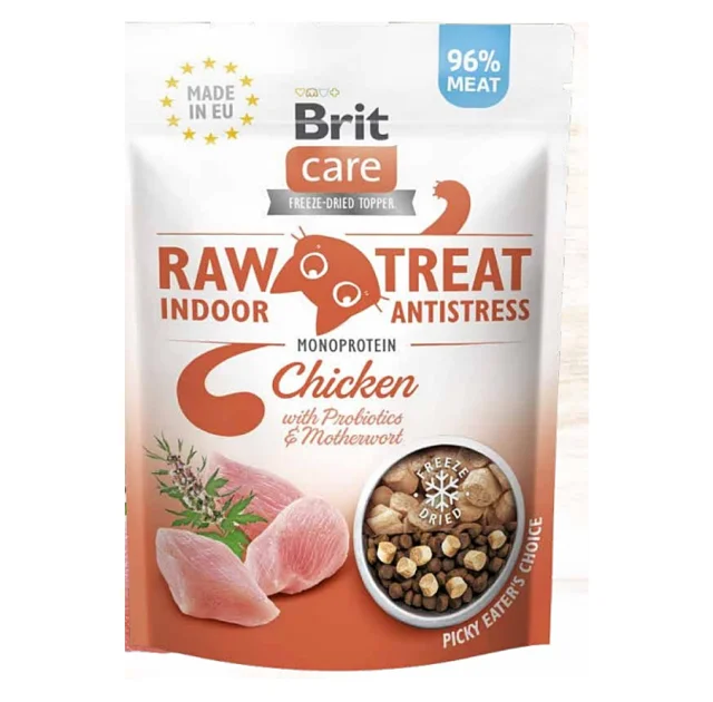 Лакомство Brit Raw Treat IndoorandAntistress, для кошек, с курицей,40 г
