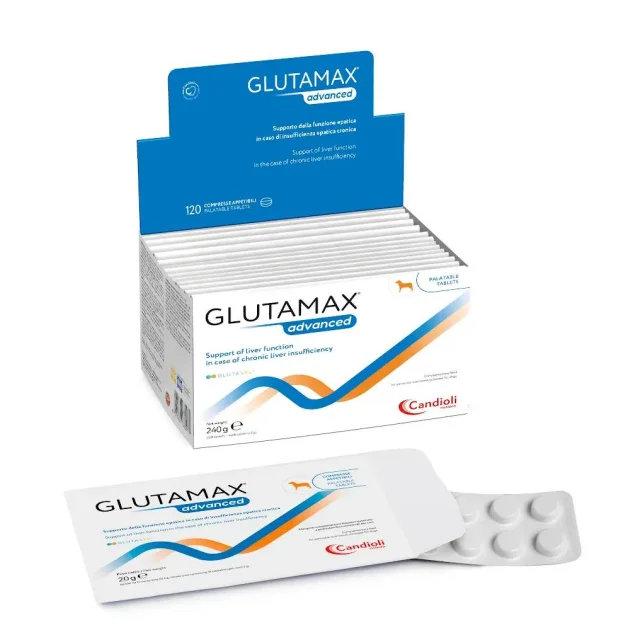 Таблетки Candioli GlutaMax Advanced для підтримки функцій печінки для собак, 10 таблеток