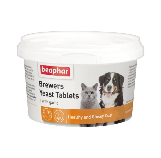 Вітаміни Beaphar Brewers Yeast Tablets пивні дріжджі з часником для котів та собак, 250 таблеток