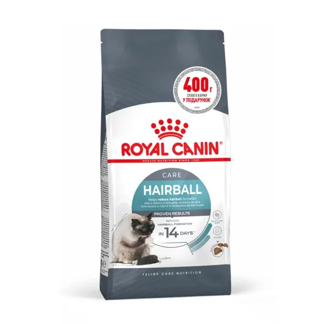 Сухий корм Royal Canin Hairball Care для виведення шерсті у котів, 1.6 кг + 400 г у подарунок