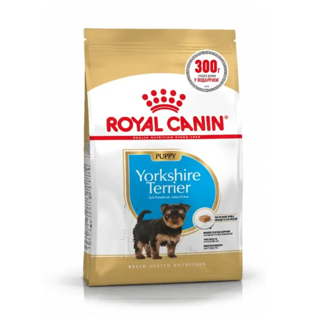 Сухий корм Royal Canin Yorkshire Terrier Puppy для цуценя йоркширського тер'єру до 10 місяців, 1.2 кг + 300 г у подарунок