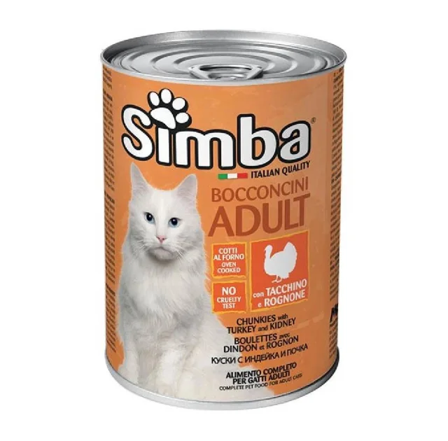 Консервы Monge Simba Cat Wet мясные кусочки для взрослых кошек, индейка, 415 г