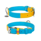 Нашийник Waudog Glamour з QR паспортом "Colors of freedom" для собак шкіряний, M,  ширина 20 мм, довжина  30-39 см