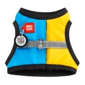 Шлея Waudog Clothes з QR паспортом,"Colors of freedom" для собак м'яка, S2, обхват грудей 46-50 см,  обхват шиї 43-45 см