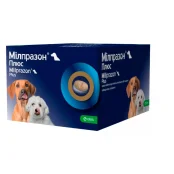 Таблетки KRKA Мілпразон Плюс антигельмінтні для собак від 5 кг, ціна за 1 блістер (4 таблетки)