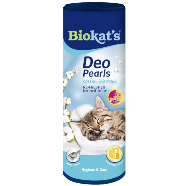 Дезодорант Biokat Deo Pearls Cotton Blossom для кошачьего туалета, порошок, 700 г
