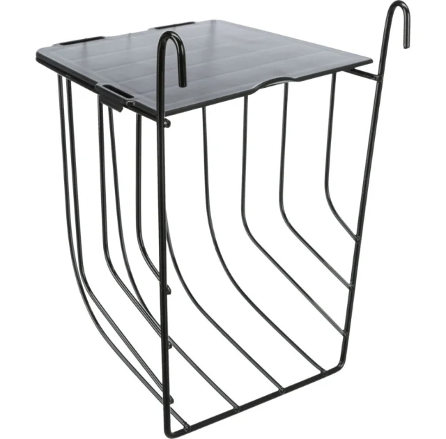 Ясли для сена Trixie Hanging Hay Manger для грызунов, висячие с крышкой, металлические, 13×18×12 см, черные