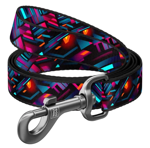 Поводок Waudog Nylon для собак, рисунок "Бесконечные миры", нейлоновый, M, ширина: 20 мм, длина: 122 см