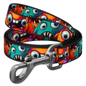 Поводок Waudog Nylon для собак, рисунок "Зубастые монстры", нейлоновый, L-XXL, ширина: 25 мм, длина: 122 см