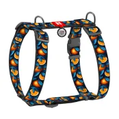 Шлея анатомическая H-образная Waudog Nylon для собак с QR-паспортом, рисунок "Апельсины",  XL, Ш 35 мм, А 55-95 см, В 70-110 см