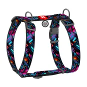 Шлея анатомическая H-образная Waudog Nylon для собак с QR-паспортом, рисунок "Бесконечные миры",  XL, Ш 35 мм, А 55-95 см, В 70-110 см