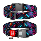 Нашийник Waudog Nylon з QR паспортом для собак, малюнок "Нескінченні світи",  нейлоновий, XXL, ширина 35 мм, довжина 46-70 см