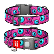 Нашийник Waudog Nylon з QR паспортом для собак, малюнок "Око монстра",  нейлоновий, XXL, ширина 35 мм, довжина 46-70 см