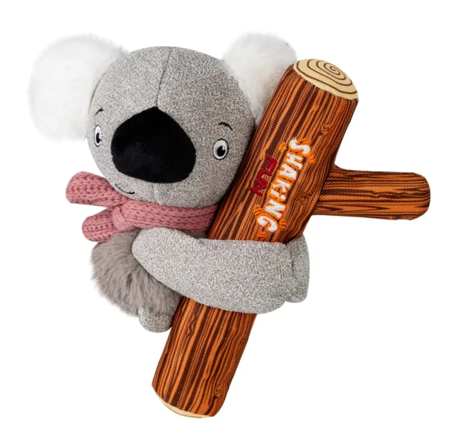 Игрушка GiGwi Shaking Fun для собак, Коала с большой пищалкой, текстиль, плюш, 22 см